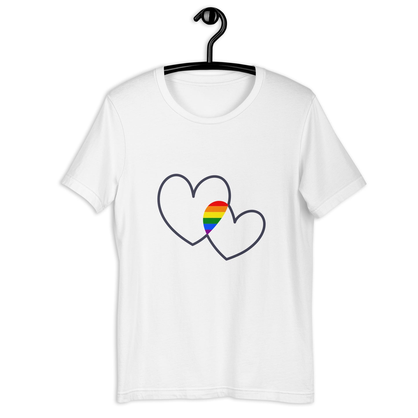 2 HEARTS RAINBOW Unisex t-shirt