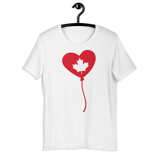 Canadian Maple Leaf Heart Balloon Unisex t-shirt