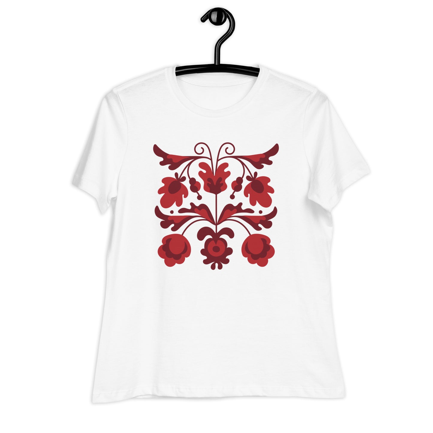 Ukraine Flower Pattern Women's Relaxed T-Shirt