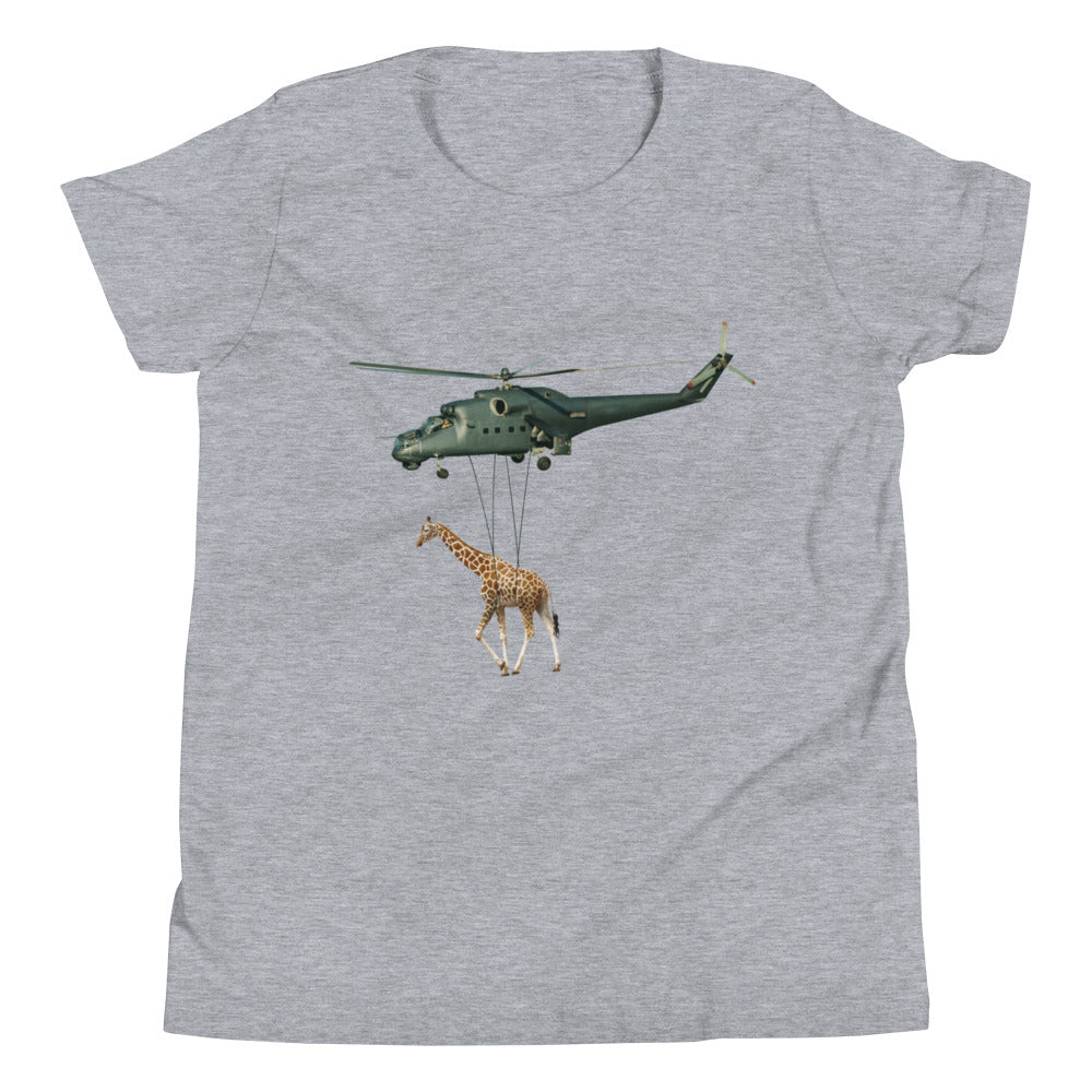 Helicopter & Giraffe Youth Short Sleeve T-Shirt