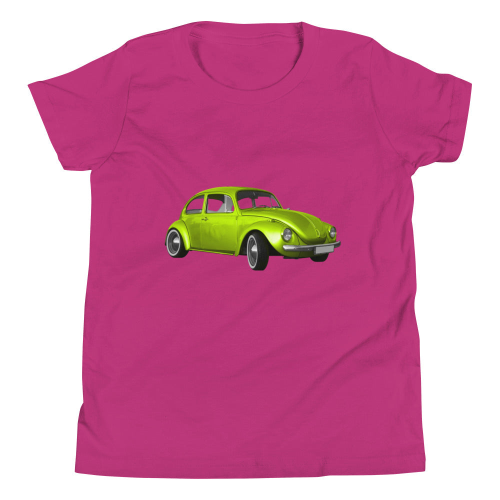 Vintage Green Beetle Car Youth Short Sleeve T-Shirt