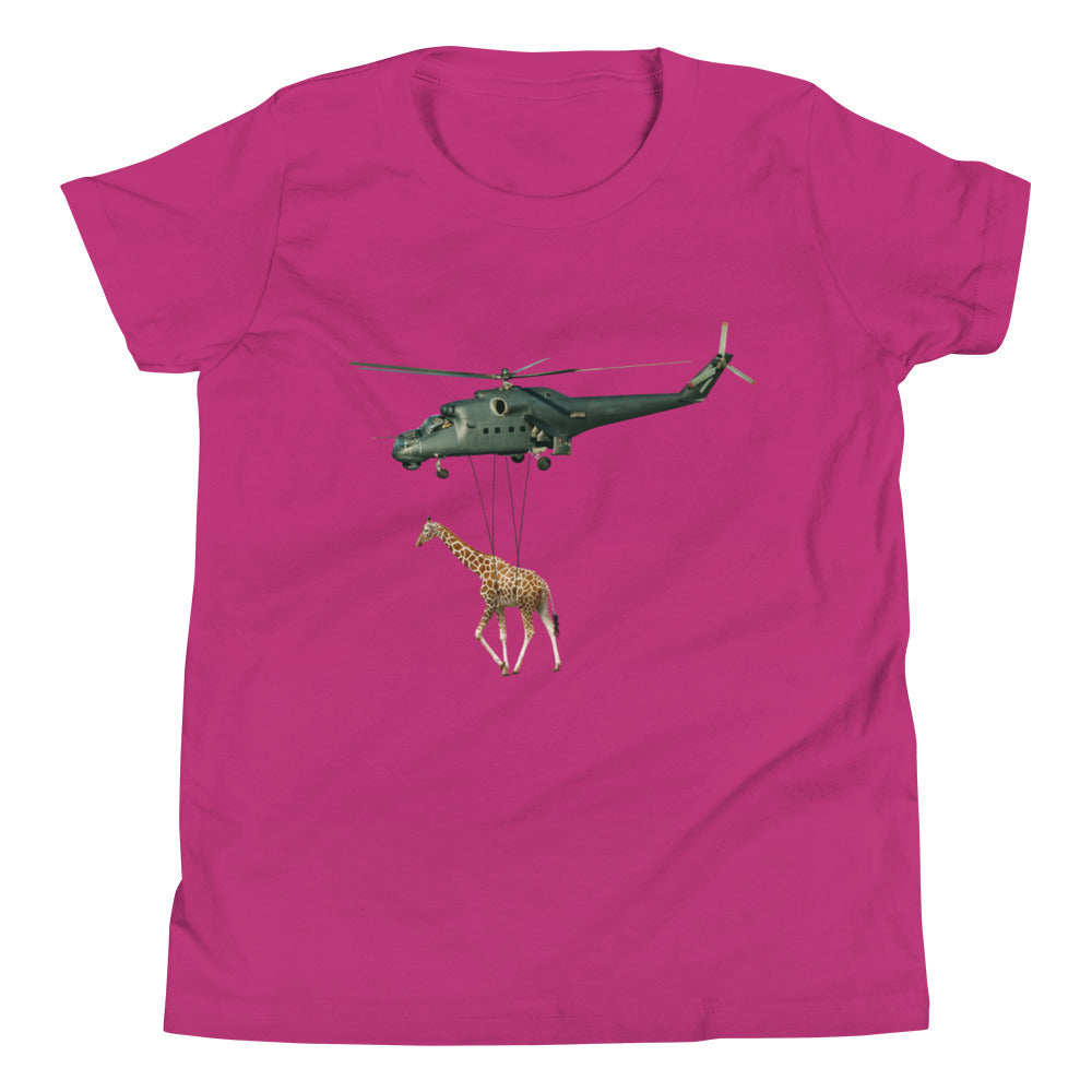 Helicopter & Giraffe Youth Short Sleeve T-Shirt