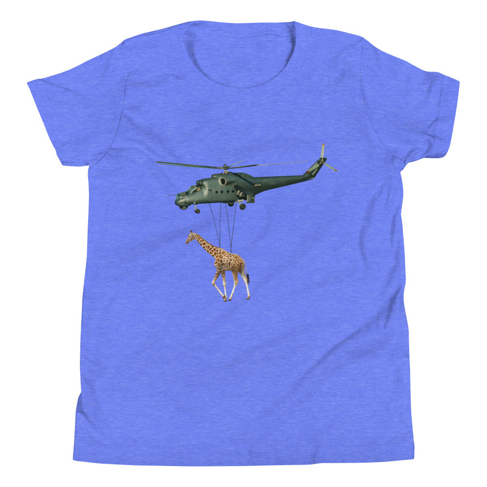 Helicopter & Giraffe Youth Short Sleeve T-Shirt