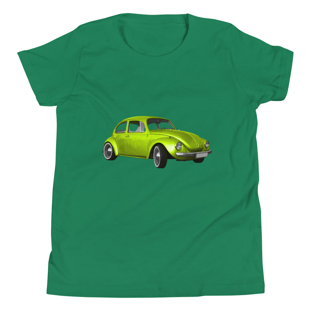 Vintage Green Beetle Car Youth Short Sleeve T-Shirt