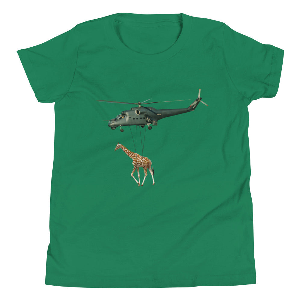 Helicopter & Giraffe Youth Short Sleeve T-Shirt