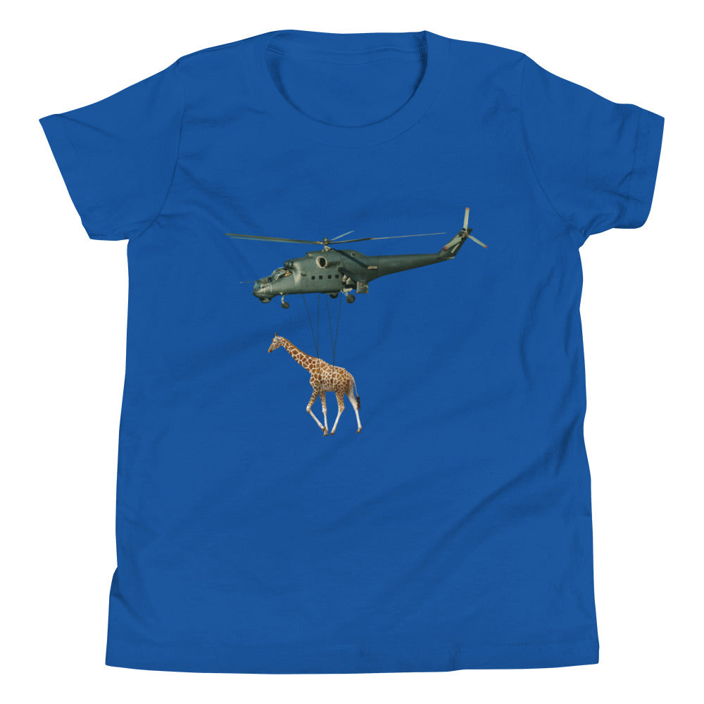 Helicopter & Giraffe Youth Short Sleeve T-Shirt