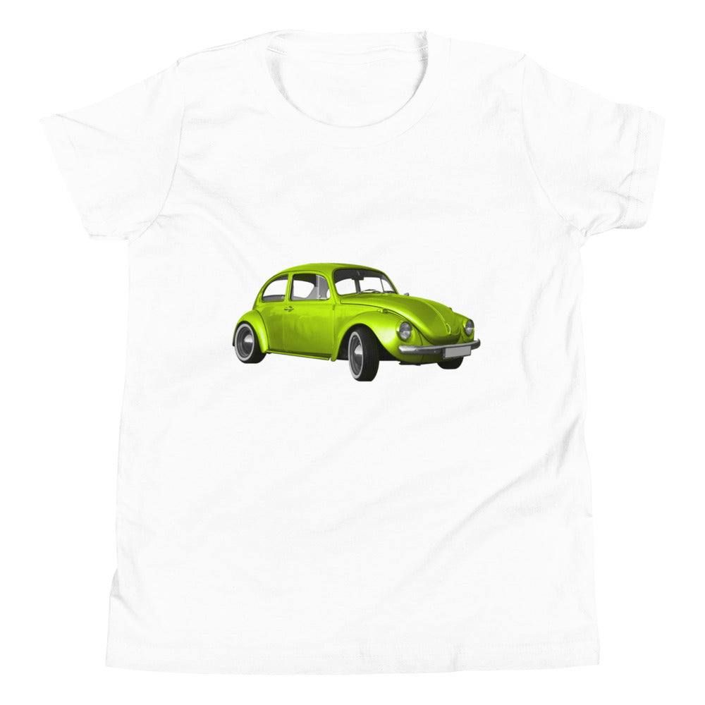 Vintage Green Beetle Car Youth Short Sleeve T-Shirt