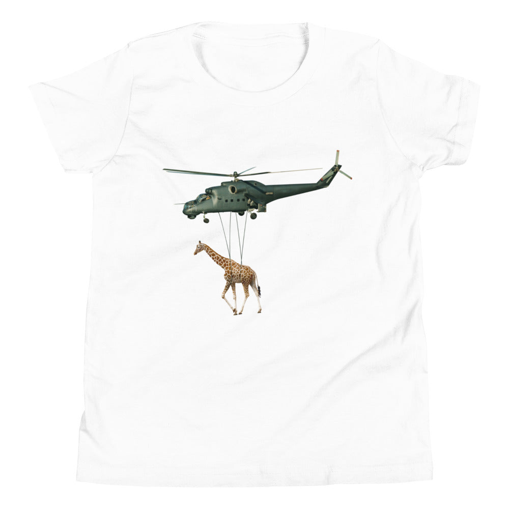 Helicopter & Giraffe Youth Short Sleeve T-Shirt